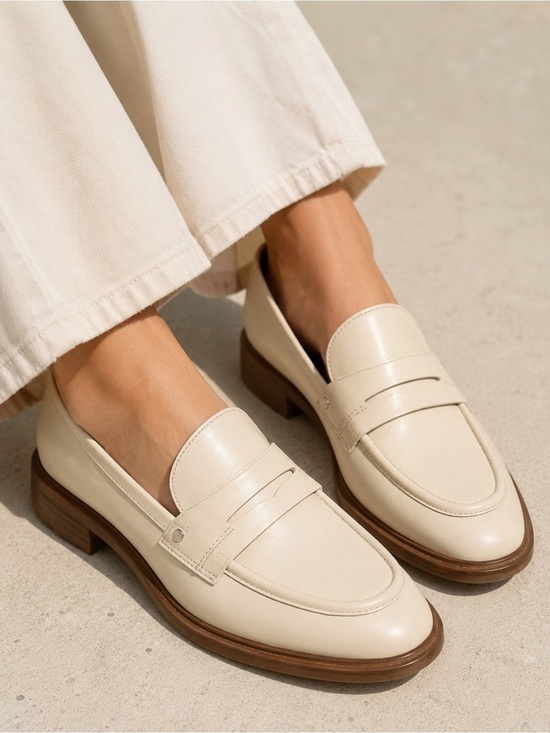 Franco Sarto Shoes - Franco Sarto Ivory Leather Penny Loafers Size 10 NWOT